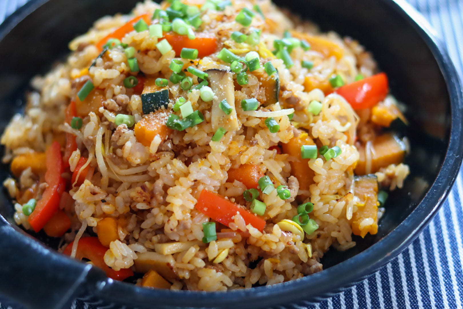 レシピアイデア集～韓国風。カボチャの焼き飯